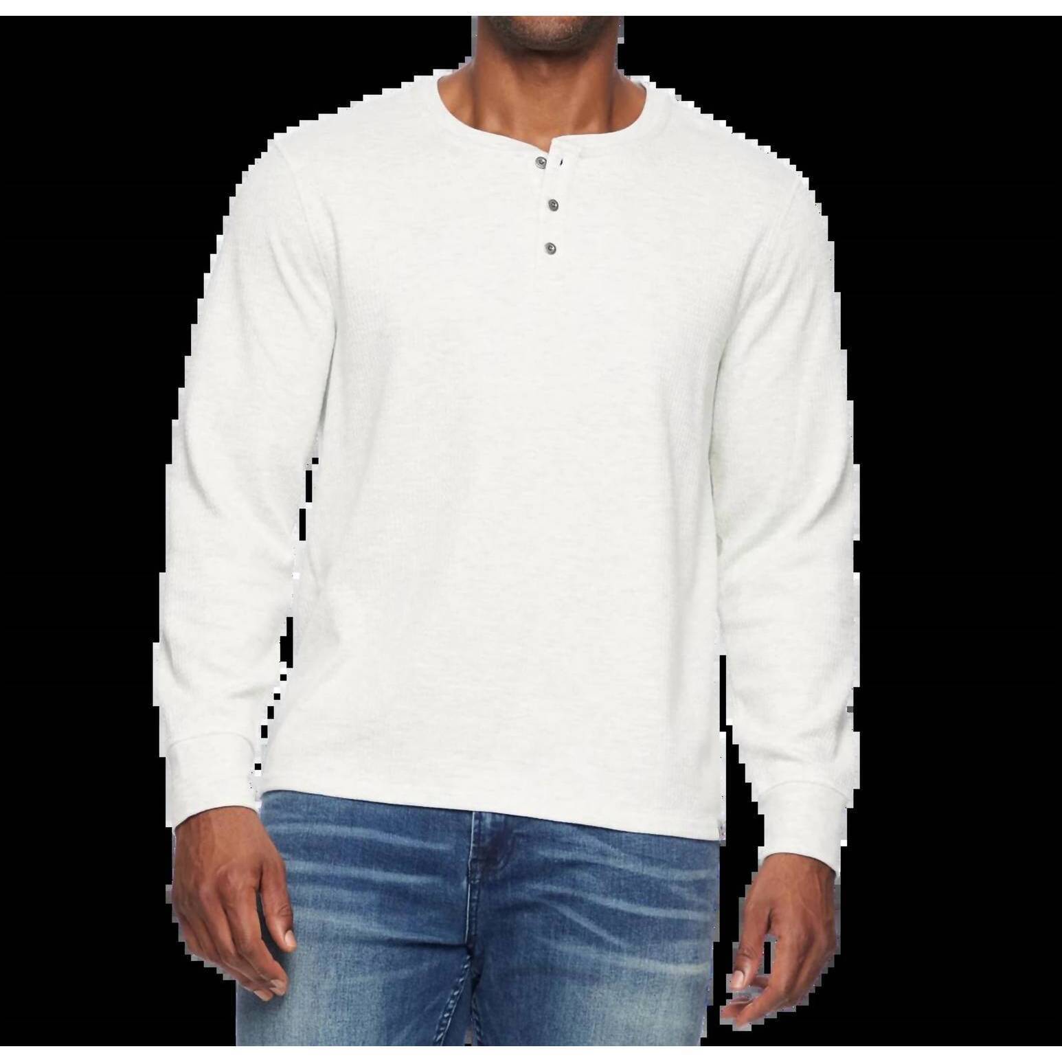 New Flags & Anthem Chad Soft Waffle Henley Top In Cream